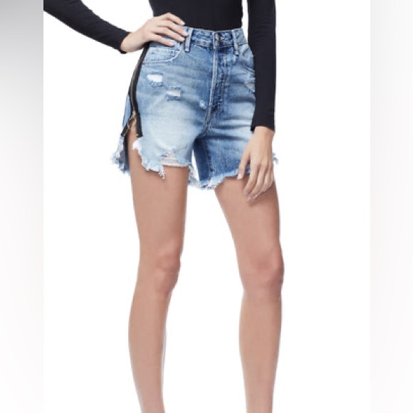 NWT Good American Exposed Zipper Bombshell Jean Short Sz 6 - Picture 2 of 7
